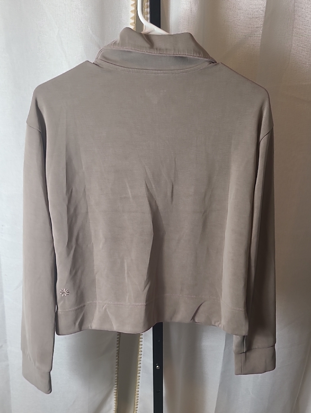 Athleta | Seasoft Quarter Zip in Taupe Size XXS Oversized - Picture 4 of 5